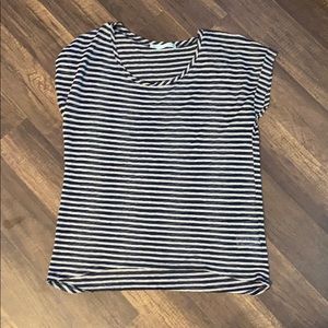 Blue and gray stripped shirt